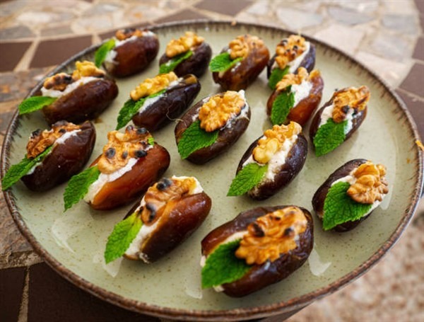 Almond Butter and Yogurt-Stuffed Dates