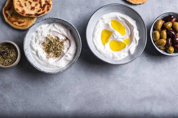 Greek Yogurt with a Drizzle of Olive Oil and a Sprinkle of Sea Salt